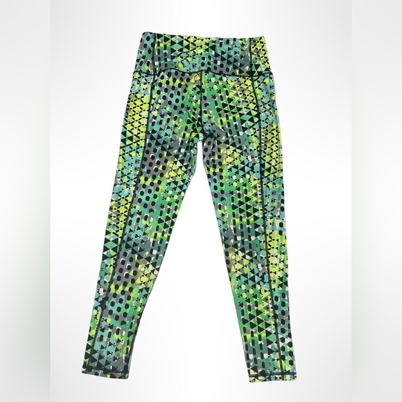 Victoria’s Secret sport green, multicolored, geometric design leggings size lg - Picture 2 of 3